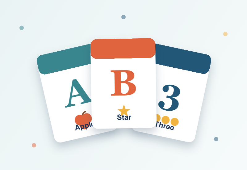Educational flash cards manufactured by Funqubit